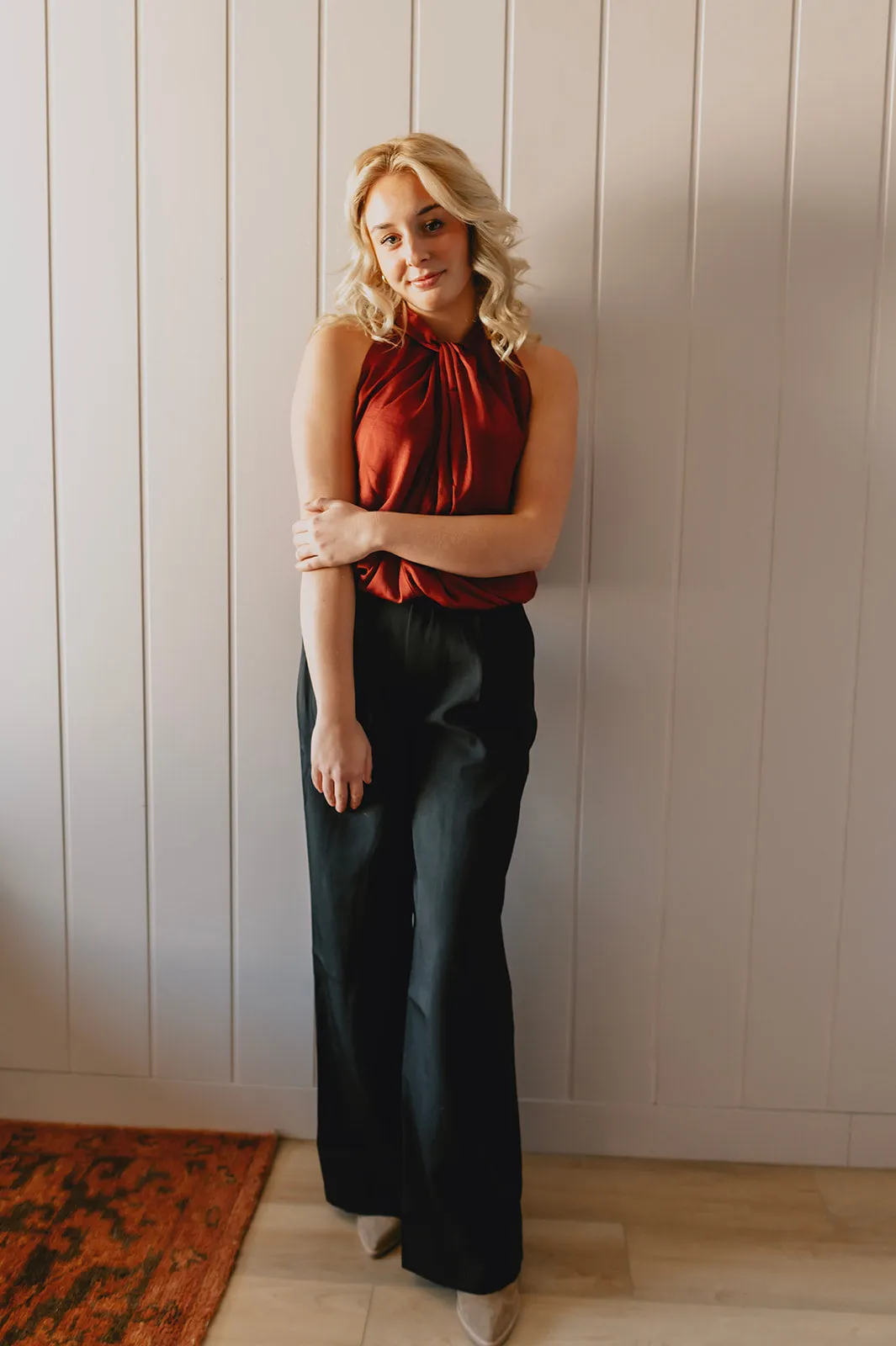 The Isabella Wide Leg Pant - Black