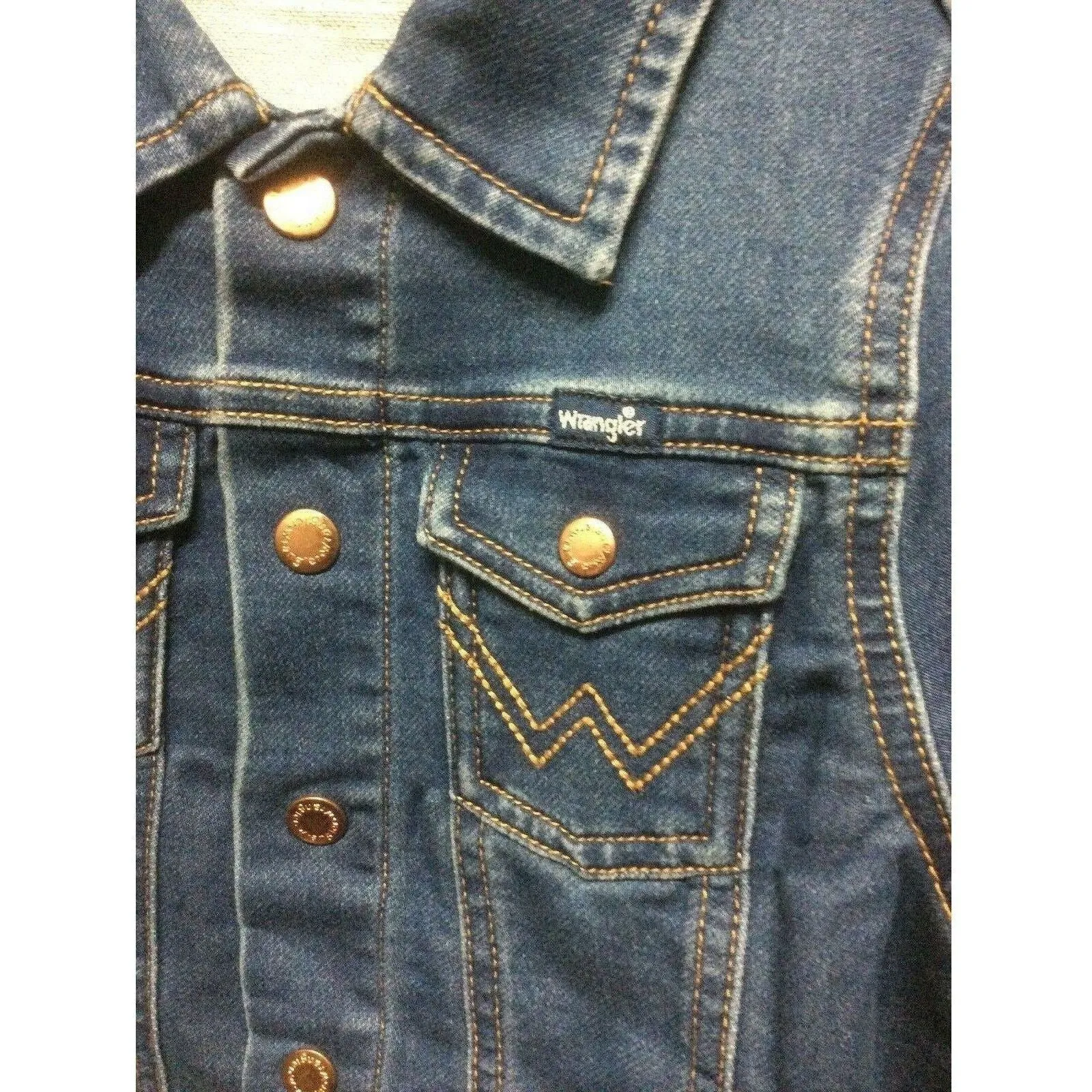 Toddler/Kids Wrangler Blue Denim Western Cowboy Trucker Stretch Jacket