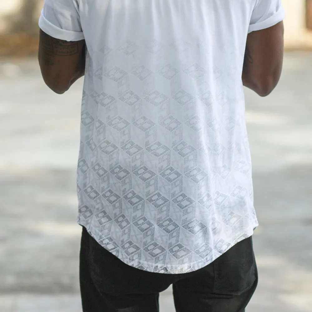 Trenchyard Curved Hem T Shirt White