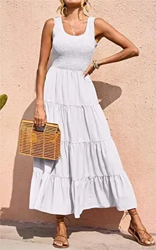 Trendy Ruffled Sleeveless Maxi Dress