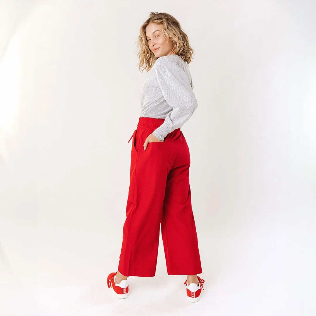 Utah Audrey Wide Leg Pants, Crimson