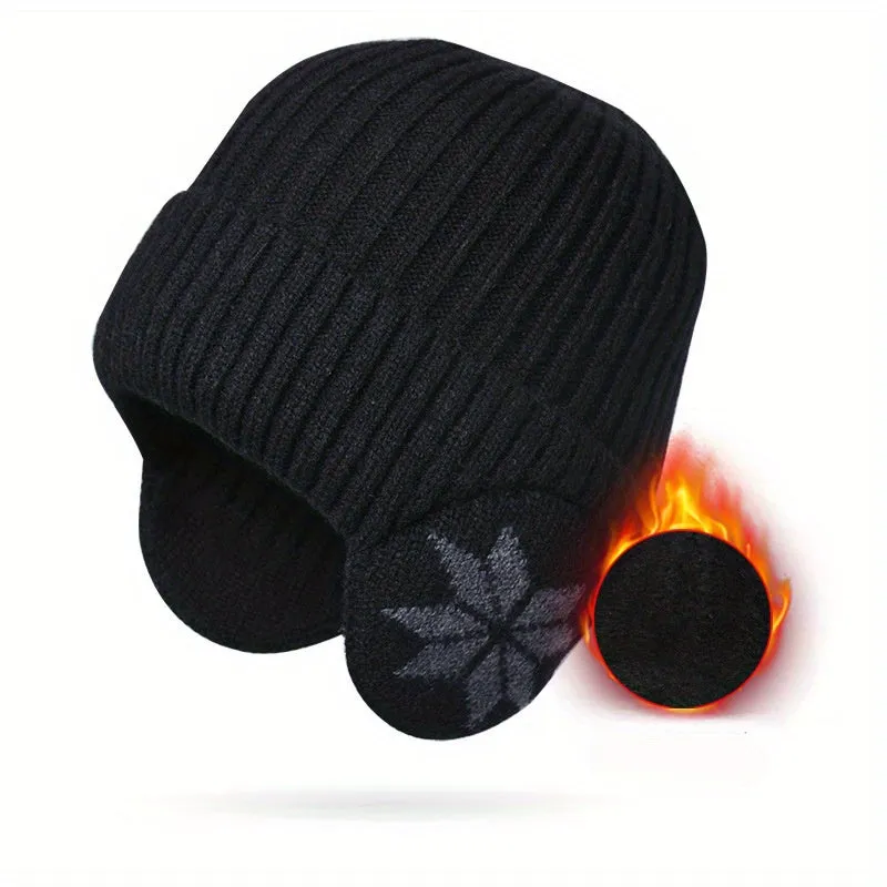 Winter Warm Knitted Beanie Hat Stylish Outdoor Ear Protection