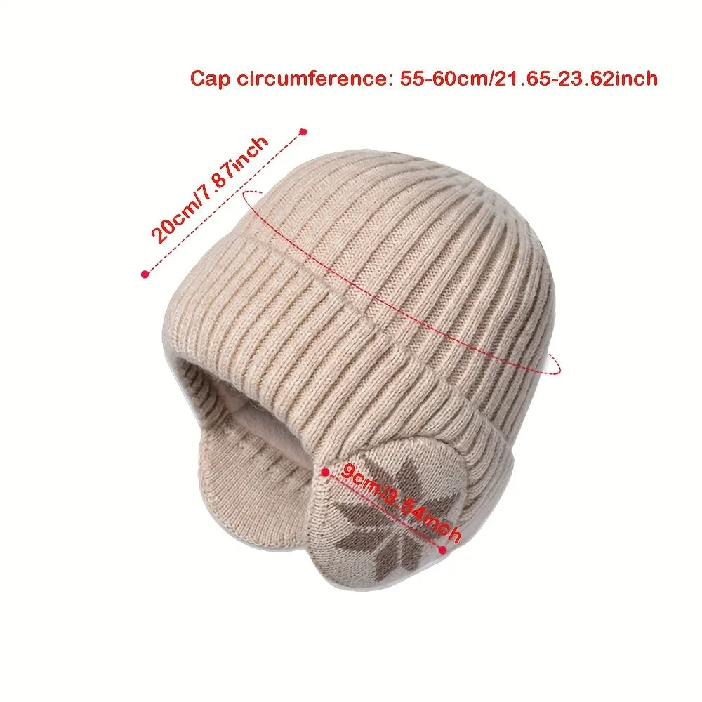 Winter Warm Knitted Beanie Hat Stylish Outdoor Ear Protection