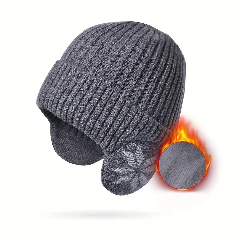 Winter Warm Knitted Beanie Hat Stylish Outdoor Ear Protection