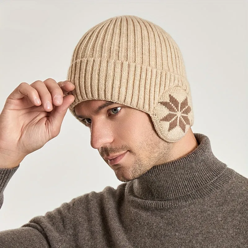 Winter Warm Knitted Beanie Hat Stylish Outdoor Ear Protection