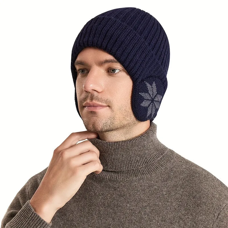 Winter Warm Knitted Beanie Hat Stylish Outdoor Ear Protection