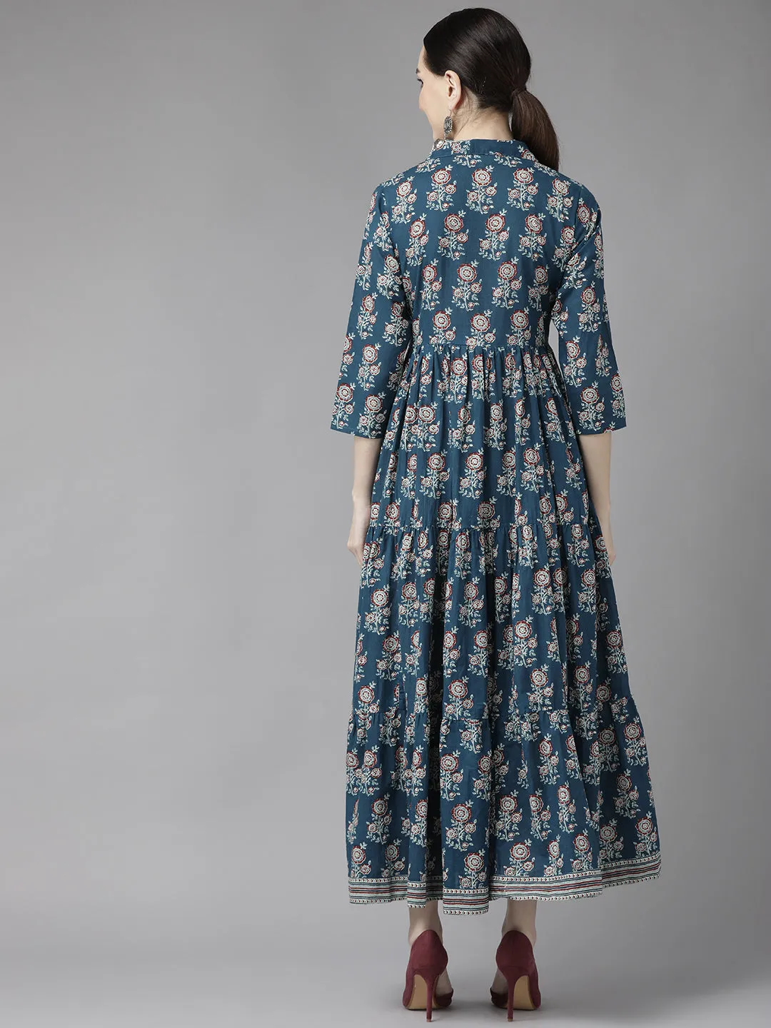 Women Blue Cotton Dress