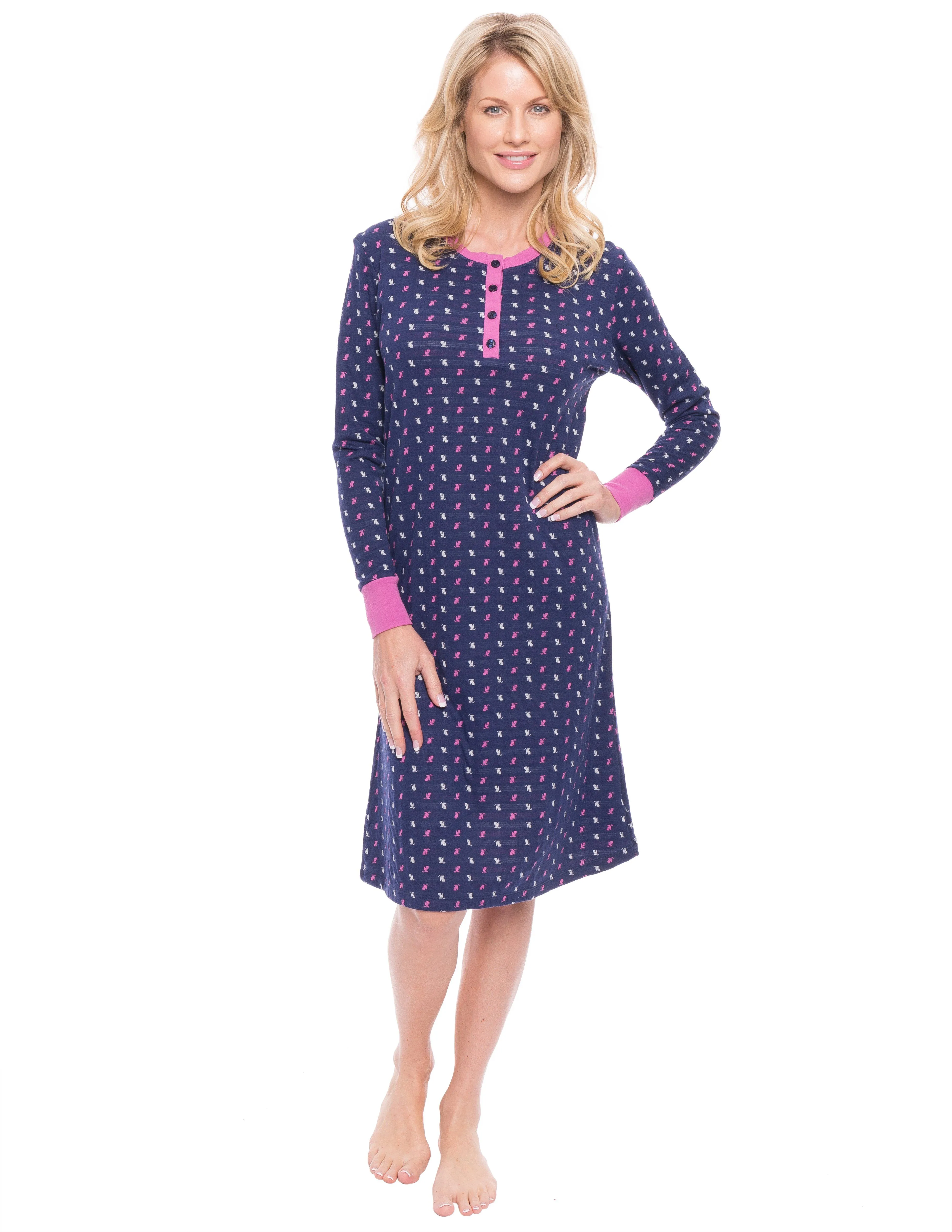 Women's Double Layer Knit Jersey Sleep Dress