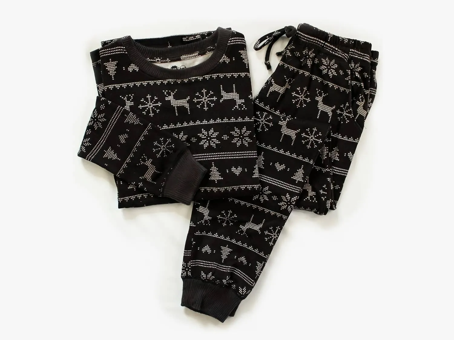 Women’s Jogger Pajama Set - Black Fair Isle