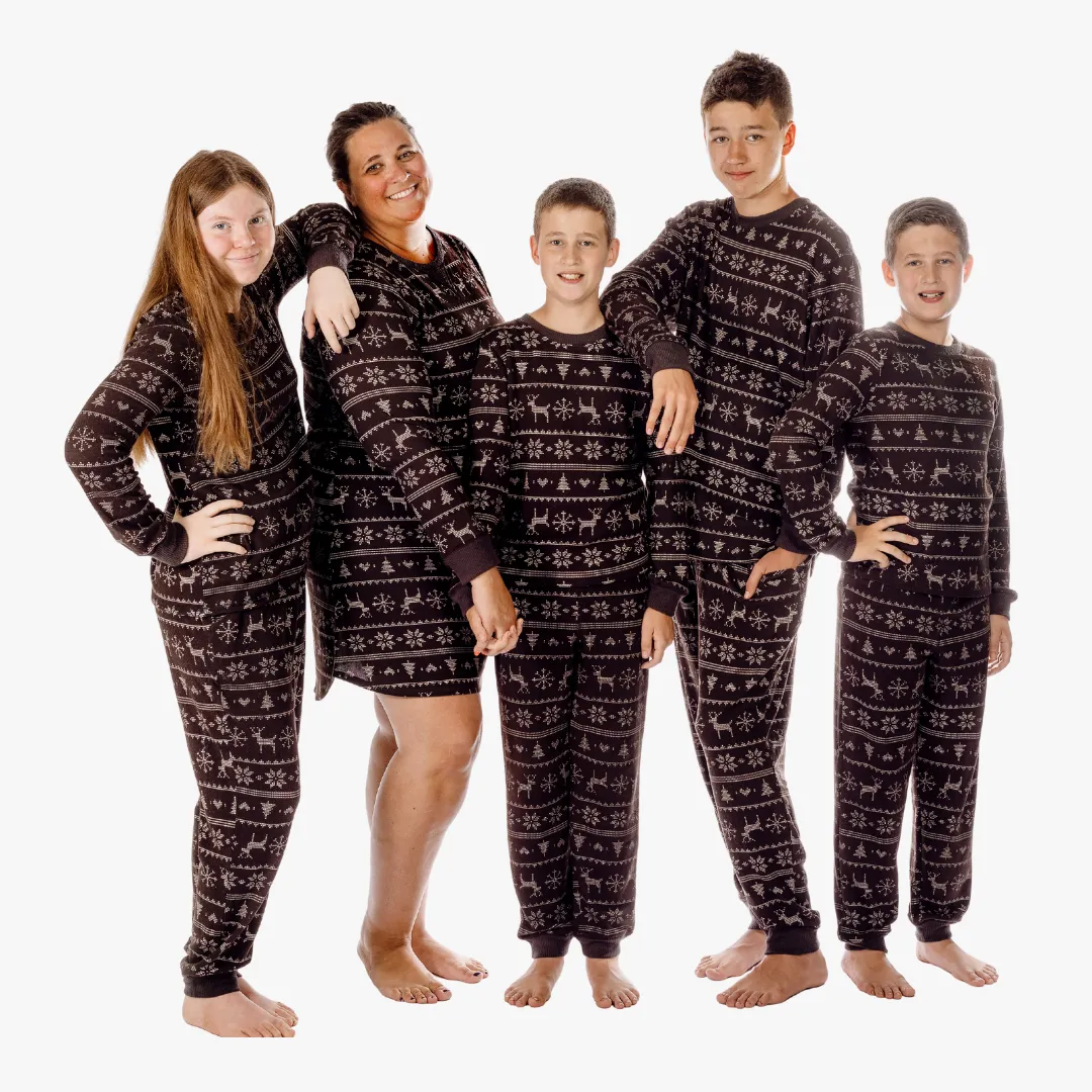 Women’s Jogger Pajama Set - Black Fair Isle