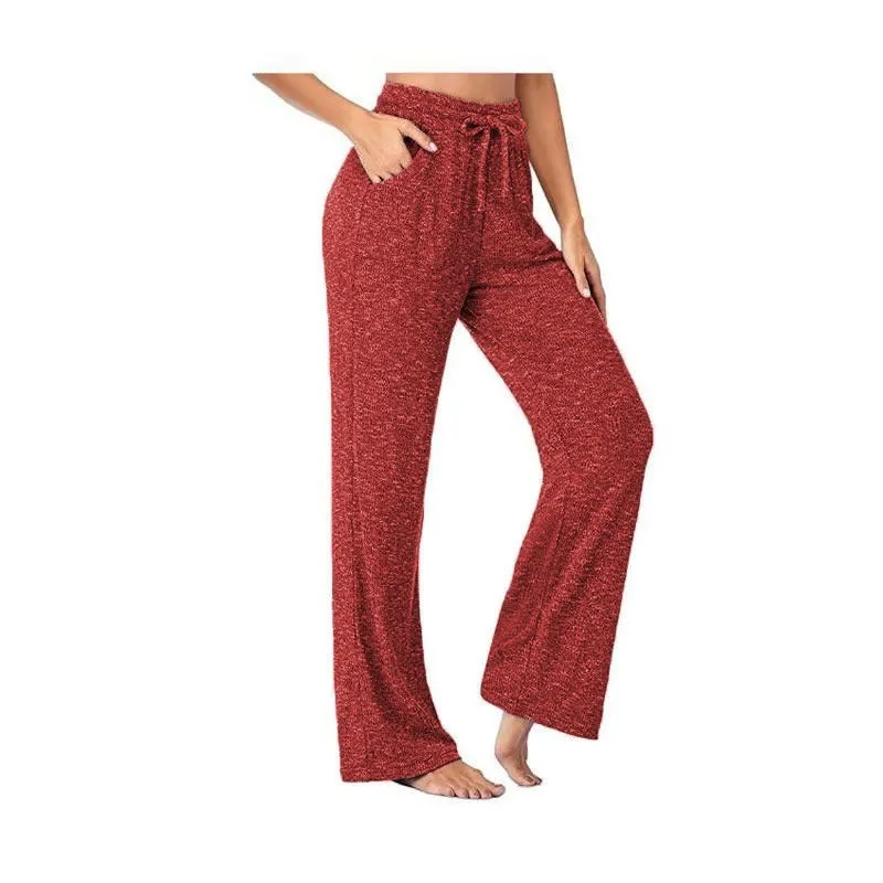 Womens Loose Casual Wide Leg Pants With Pockets