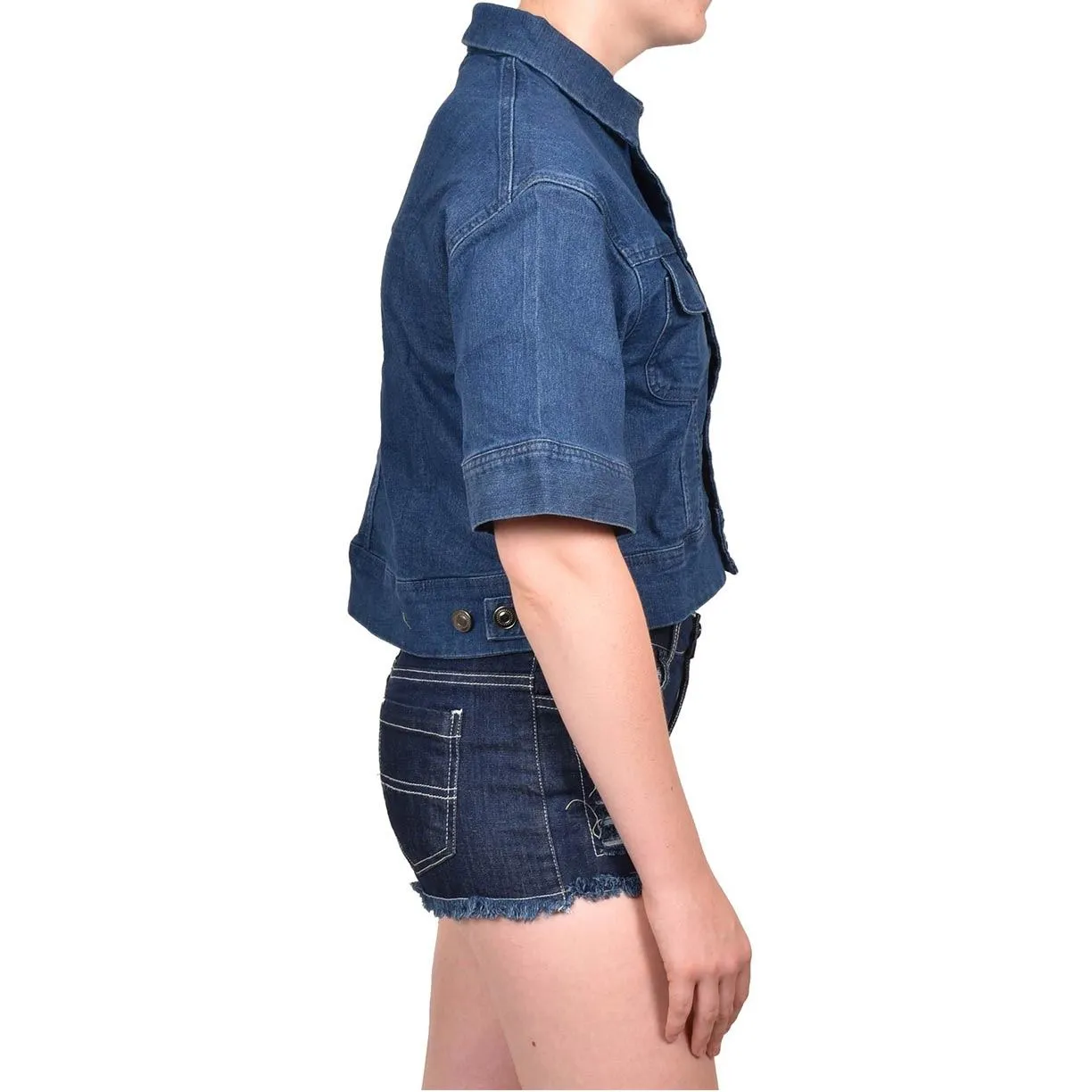 Womens Soft Stretch Cotton Denim Jacket - S