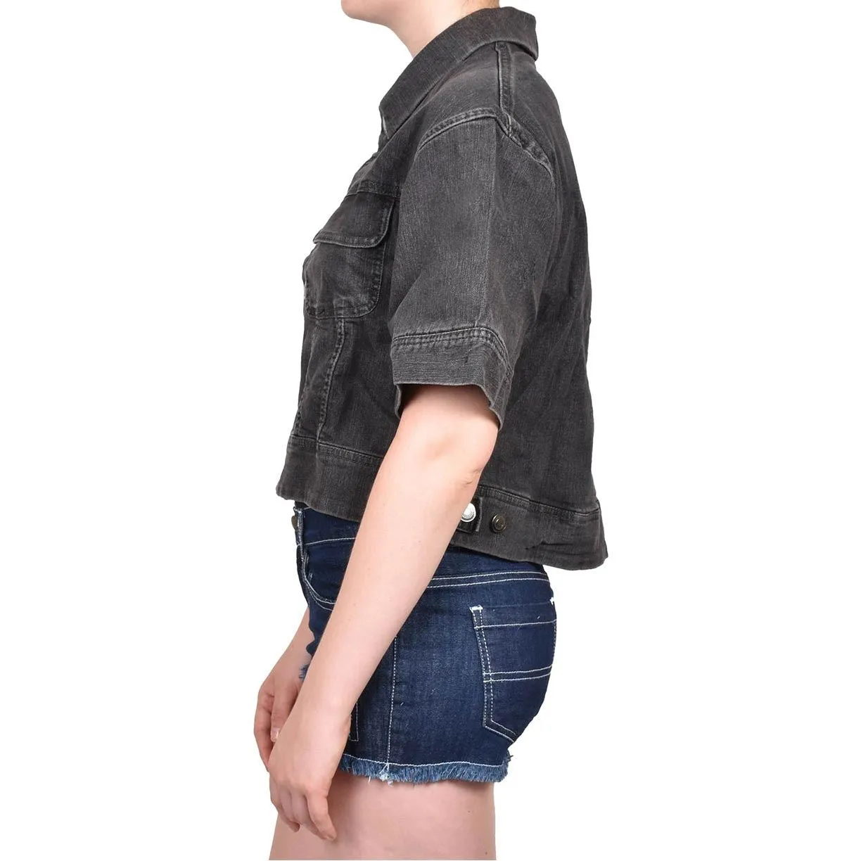 Womens Soft Stretch Cotton Denim Jacket - S