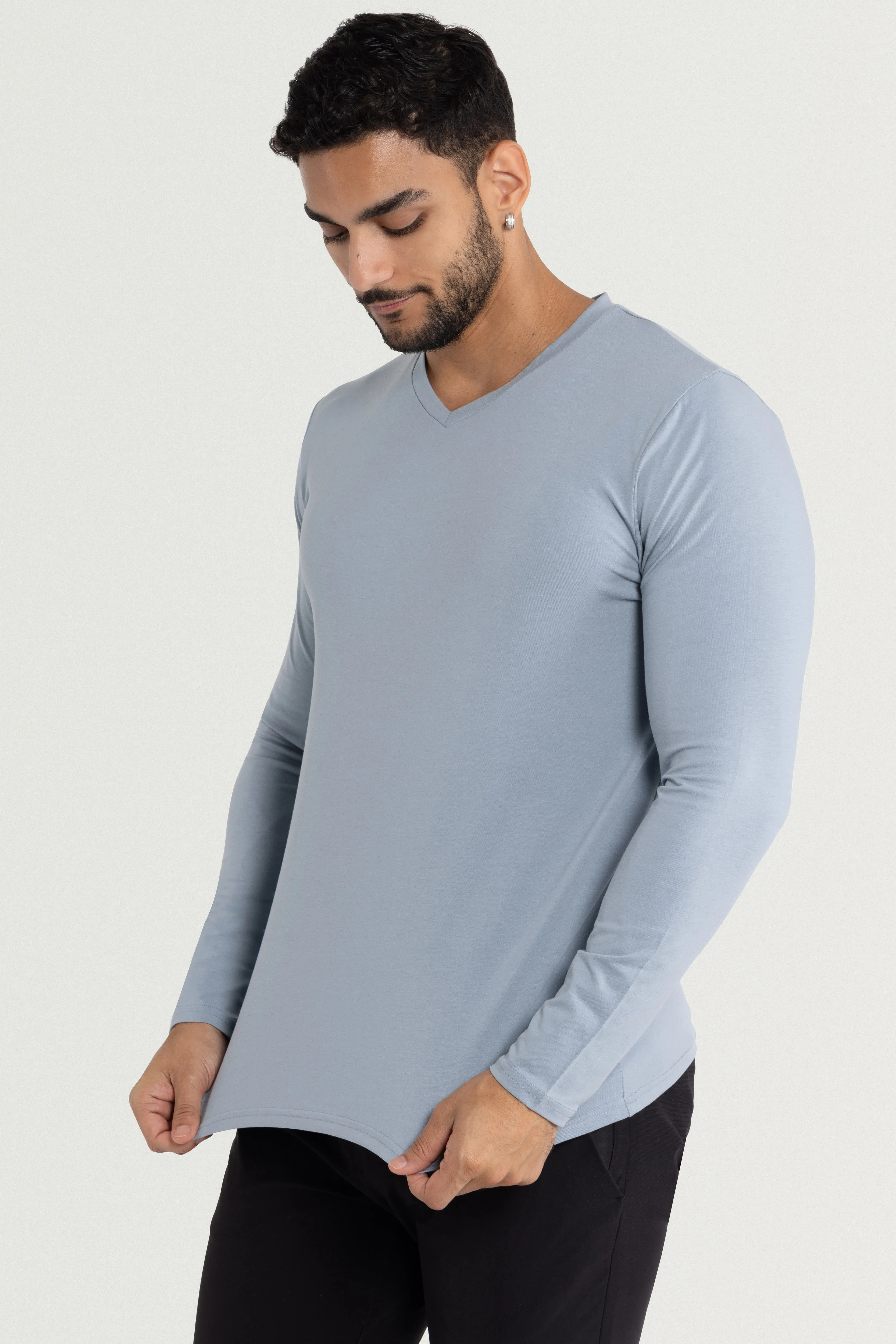 X RAY Men's Long Sleeve V-Neck Shirt