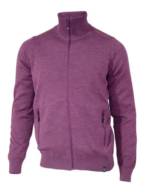 YORK FULL ZIP WINDBREAKER, 100% EXTRA FINE MERINOULL  — PURPLE