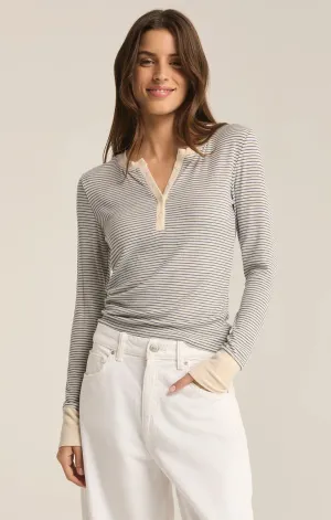 ZSUPPLY SCARLETT STRIPE RIB HENLEY